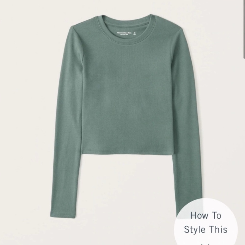 Long sleeve mini rib crew neck tee